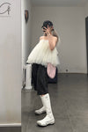 Boris Bidjan Saberi Striped Casual Shorts Cotton P1.1 F1603D-RH Dyed Black